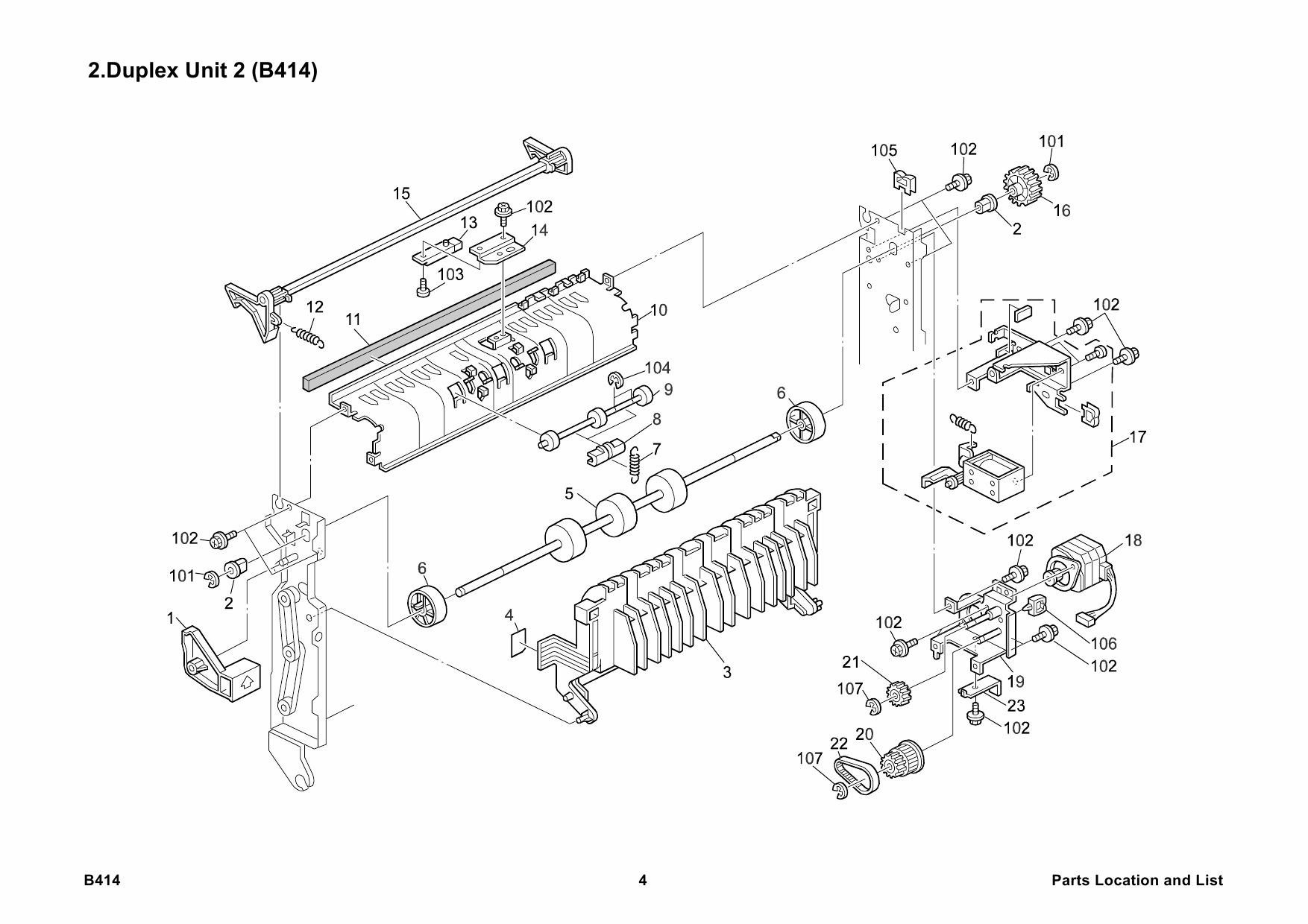 RICOH Options B414 DUPLEX Parts Catalog PDF download-4